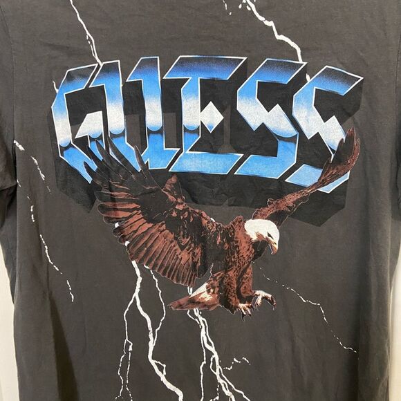 Retro GUESS 80s Vibe Lightning Eagle ASAP ROCKY Gray High End Men’s M T-Shirt - Picture 2 of 5